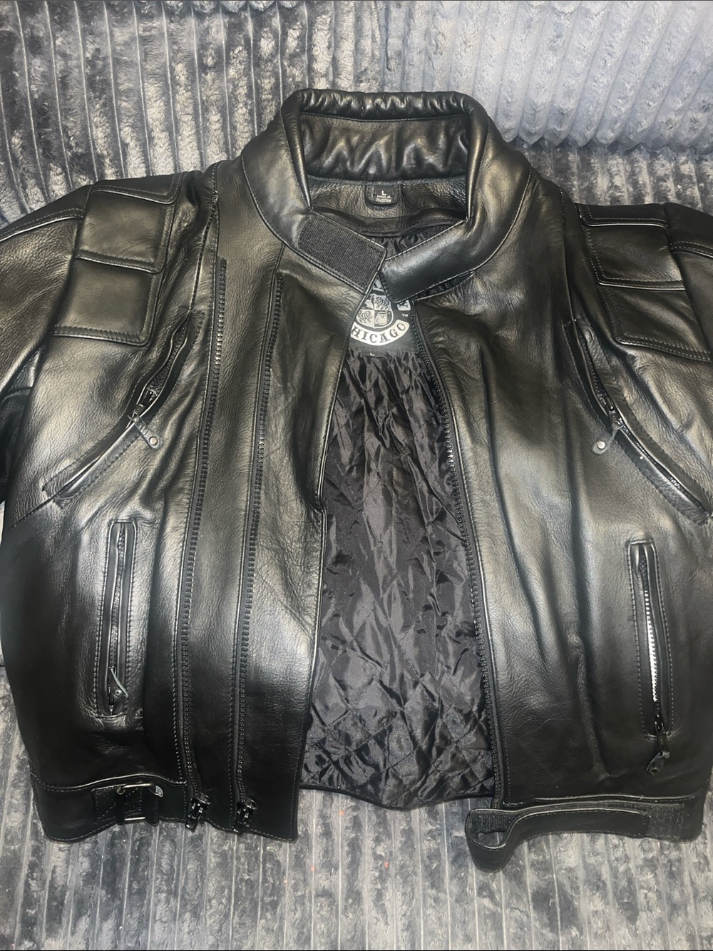 Classic Black Leather Biker Jacket for Women - Quilted Interior